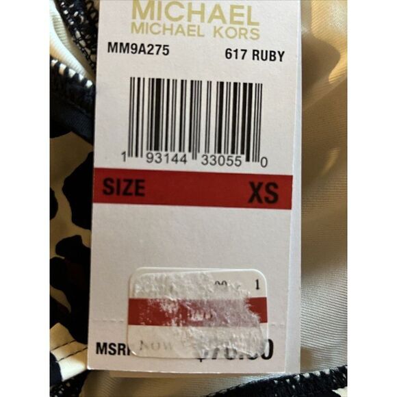 MICHAEL Michael Kors Animal Print Ring Halter Bikini Swim Top Extra Small NWT - Picture 7 of 7